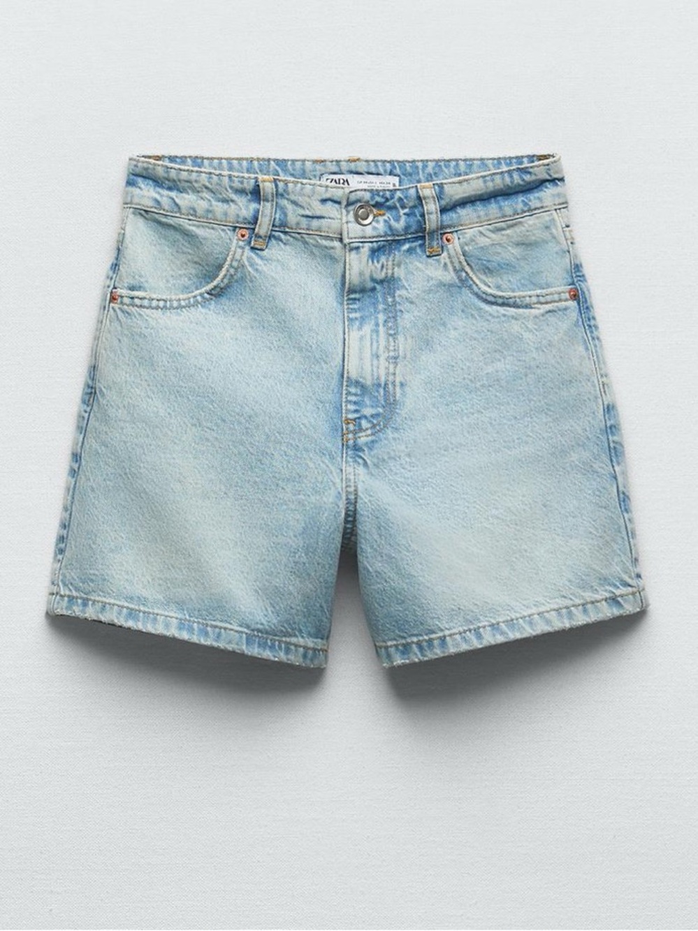 NWT Zara Light Blue Denim Mom Shorts